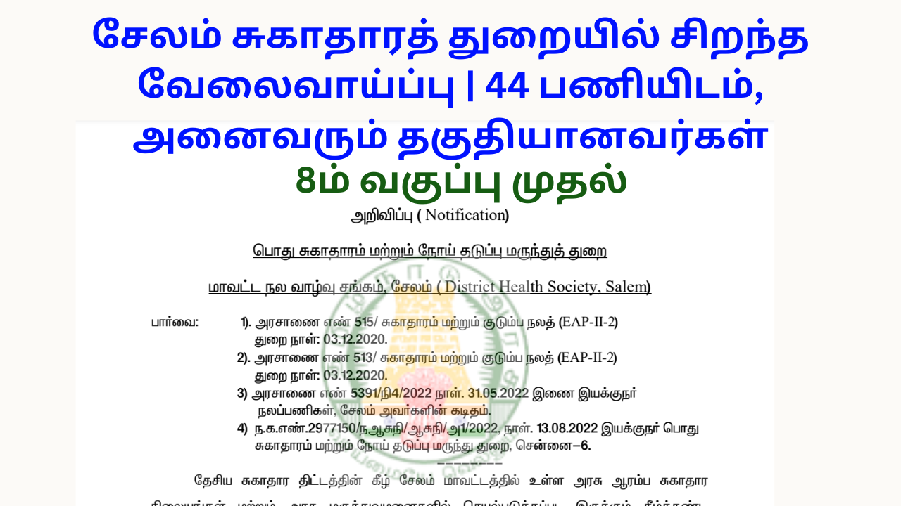 Best Jobs in Salem Health Sector 44 post, all are eligible
